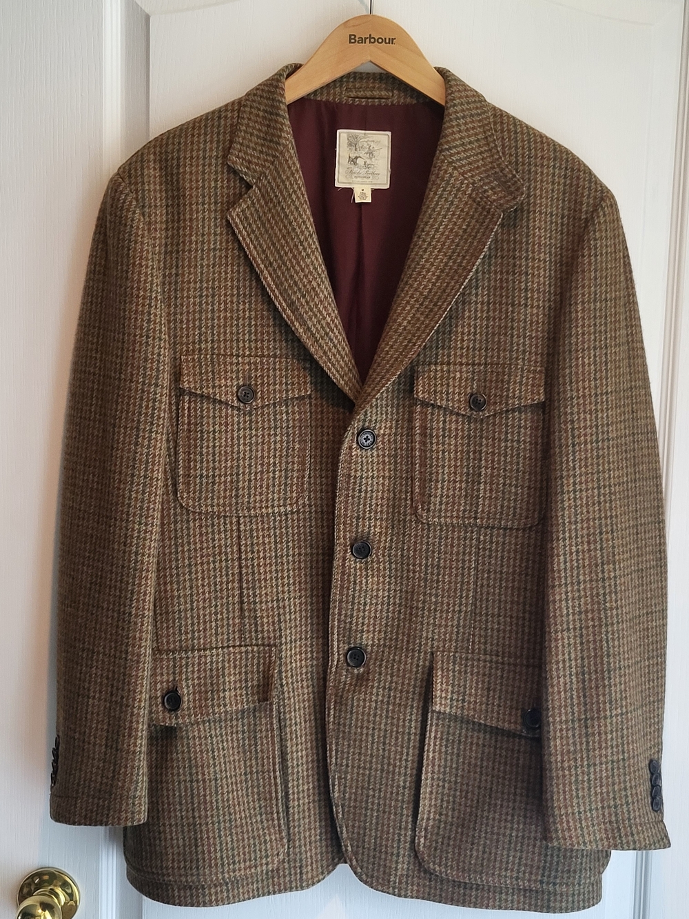 VINTAGE Brooks Brothers Outerwear Herringbone Sport Coat Woven In Ireland